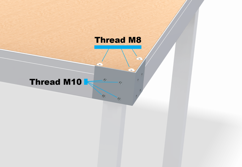 compact hoek, draad M8/M10